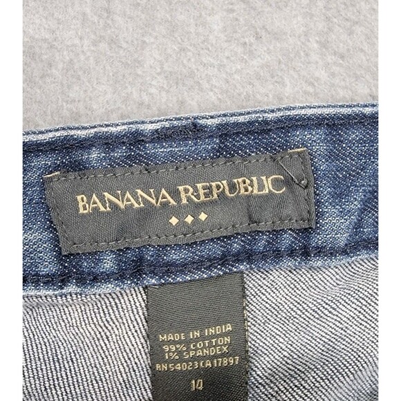 Banana Republic Trouser Jeans Womens 14 35x31 Wide Blue Stretch High Boho Y2K - Picture 9 of 15